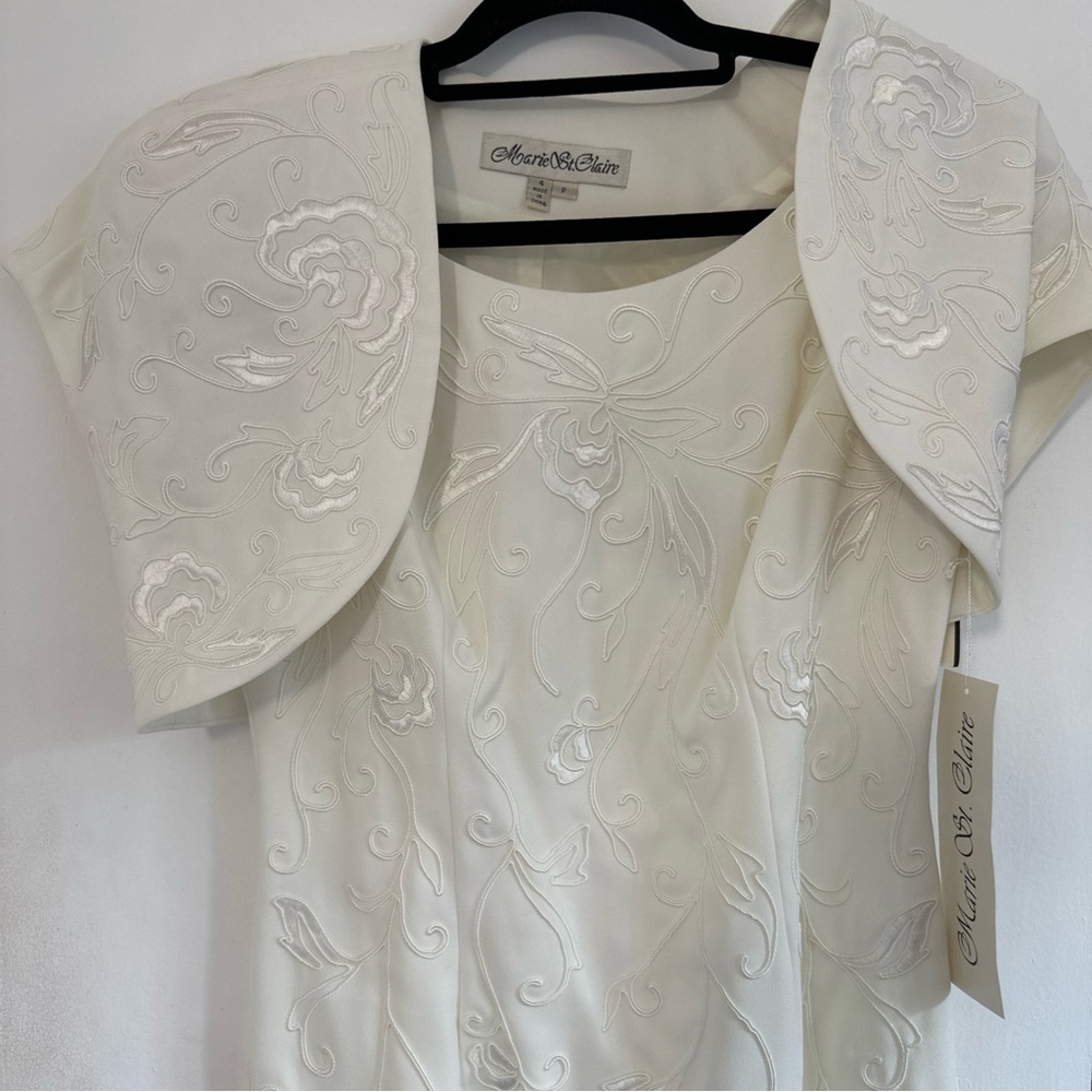 Marie St Claire Ivory Dress with Soutache Embroidery for Wedding and Cocktail S4